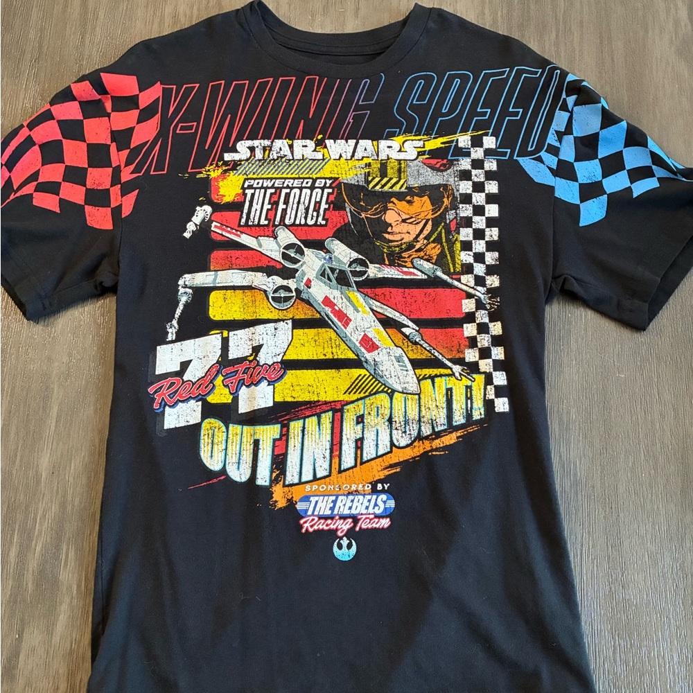 Star Wars Black Tee with Red and Blue Graphics